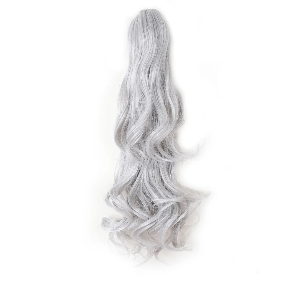 Ponytail Extension Synthetic Claw Clip in Hairpiece GRAY