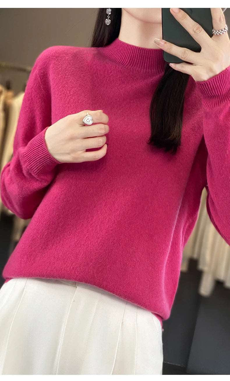 100% Merino Wool Sweater Women Knitwear