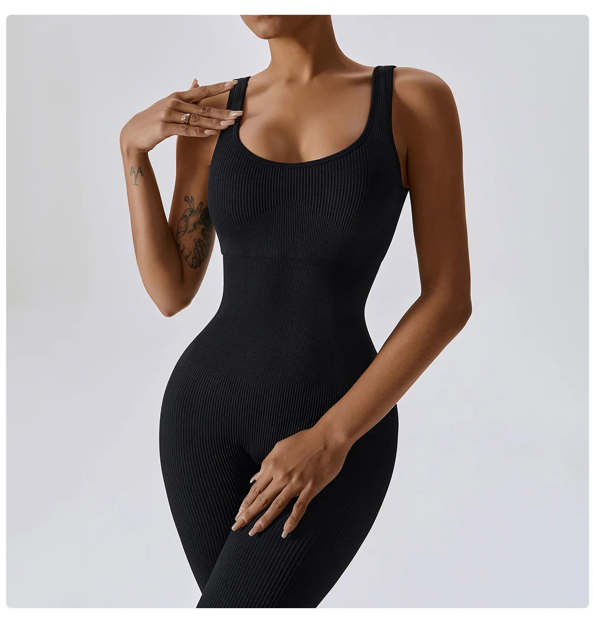 Seamless One Piece Ribbed Workout yoga bodysuit