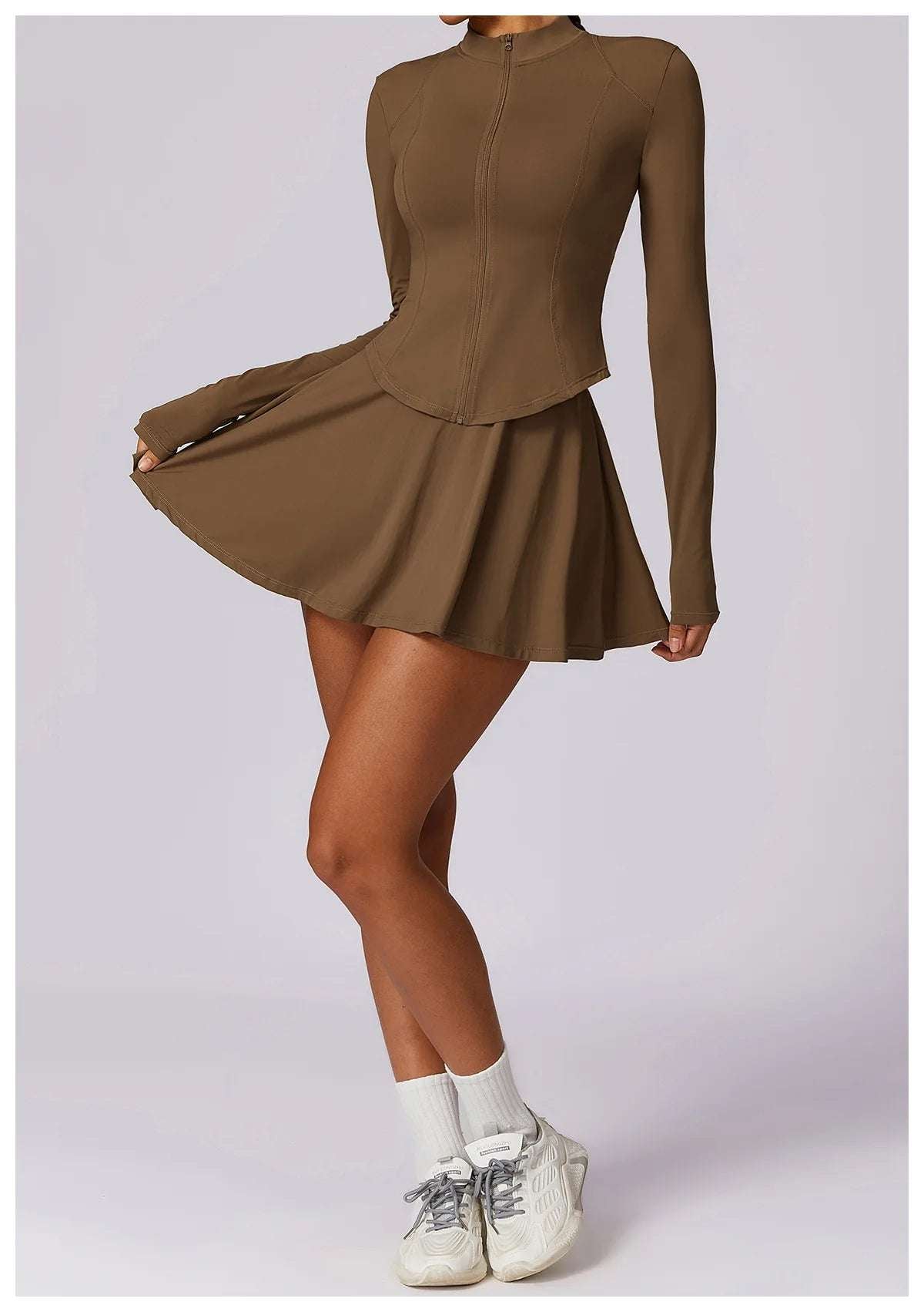 Long Sleeve Zipper Solid color Gym Workout jacket