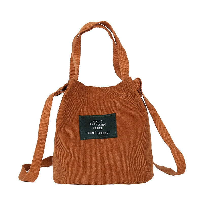 Women's Canvas Casual Tote Bag Brown C