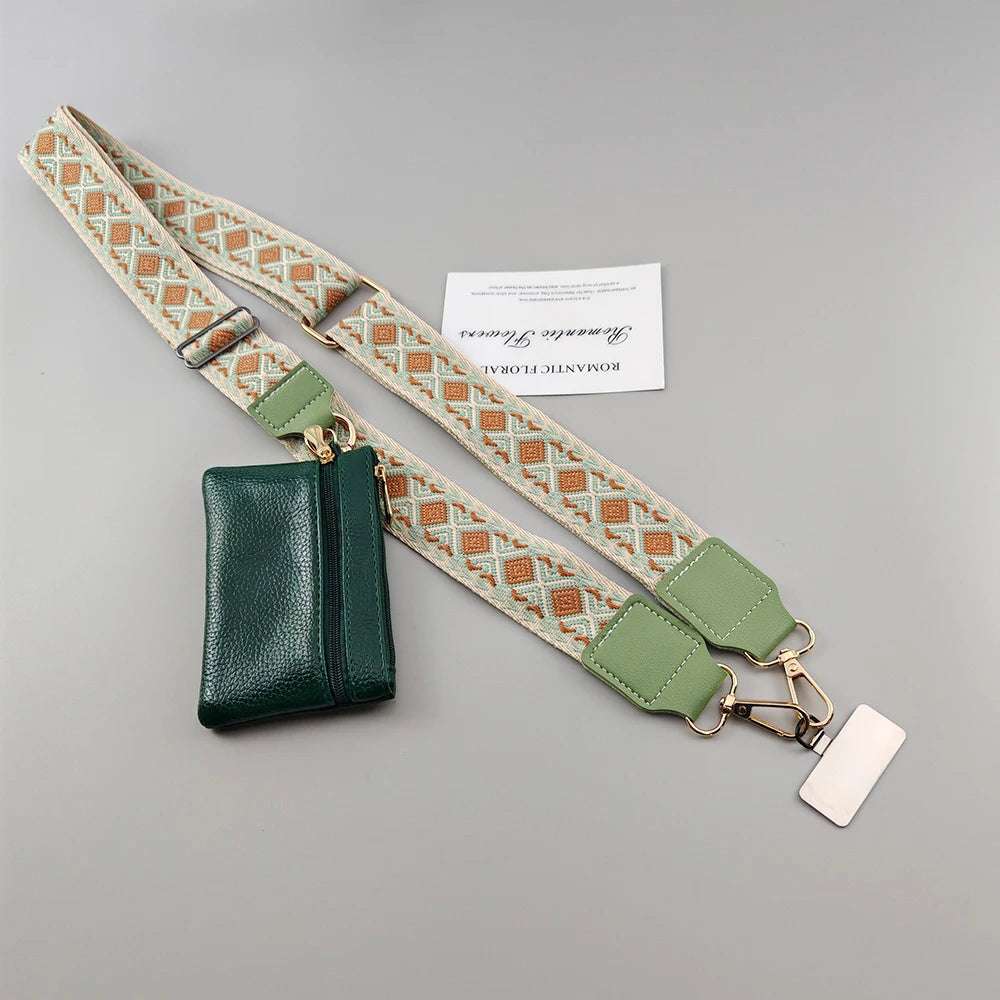 Universal Crossbody Mobile Phone Lanyard Green