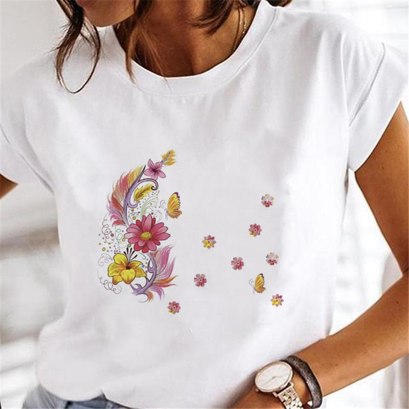 New Women nature print T-shirts
