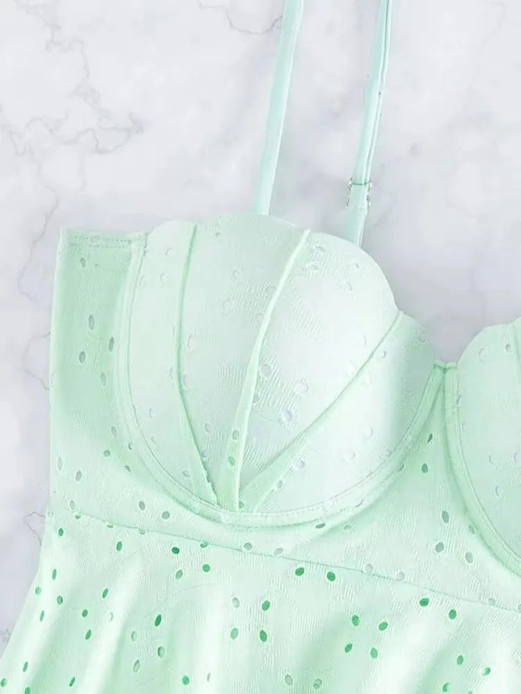 Two Pieces Push Up Tankini swimsuit Set