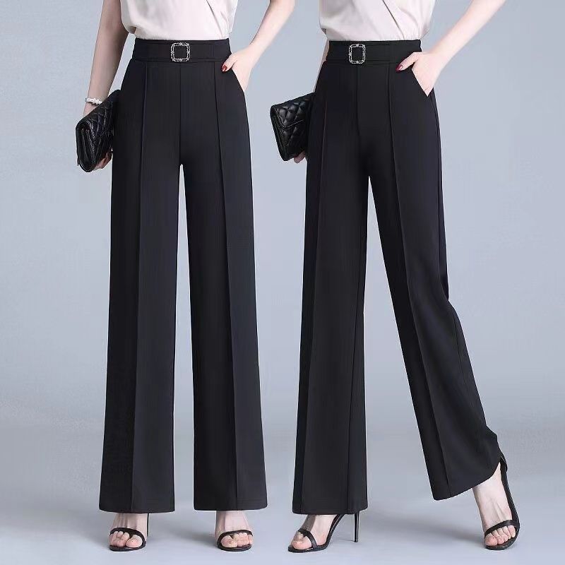 Summer High Waist Pockets All Match Wide Leg Pants