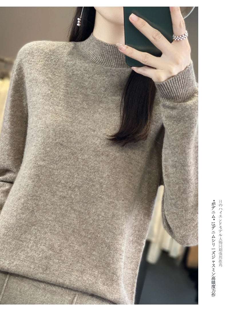 100% Merino Wool Sweater Women Knitwear