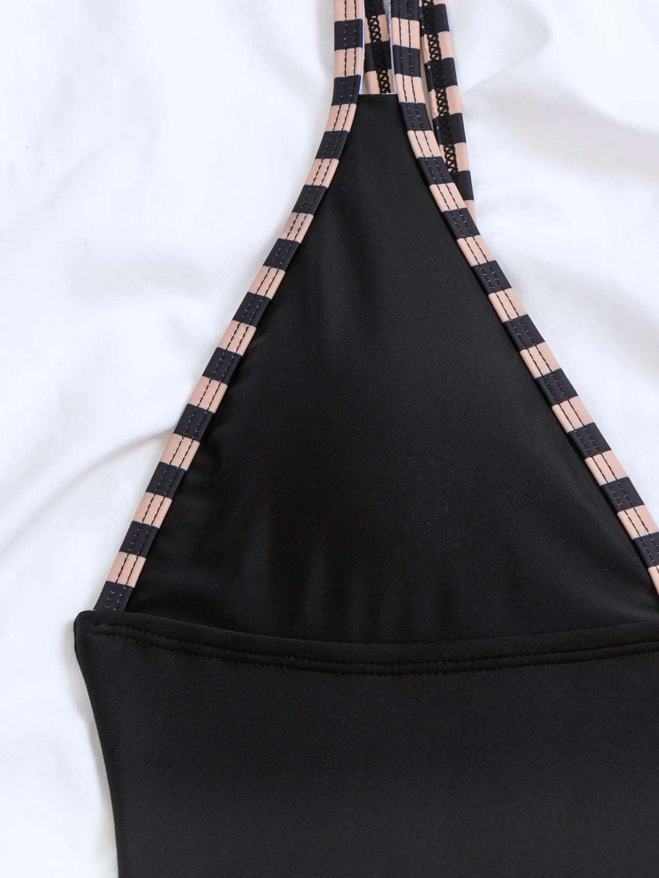 Plunge Neck One Piece Swimsuit