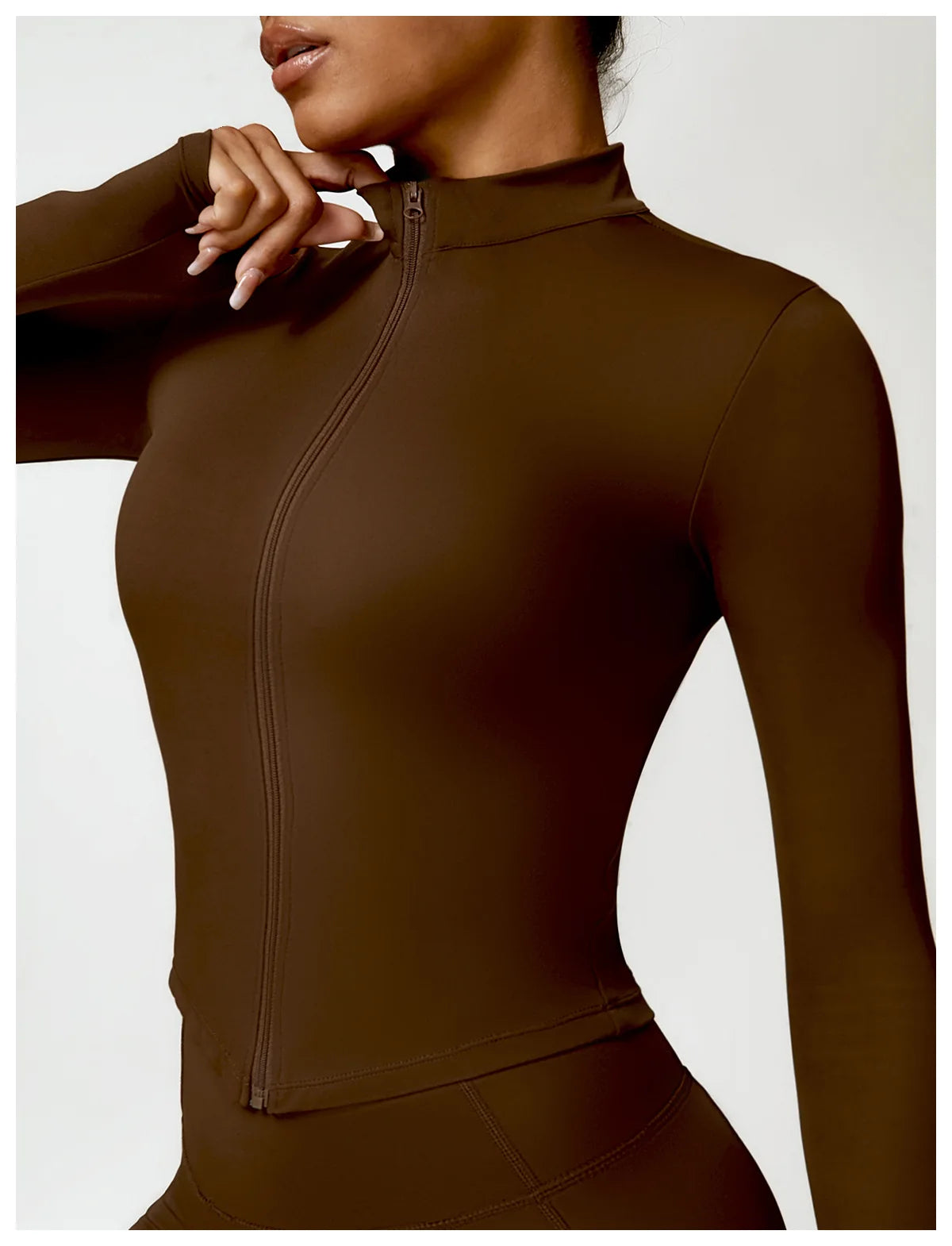 Long sleeved zipper Gym Workout jacket