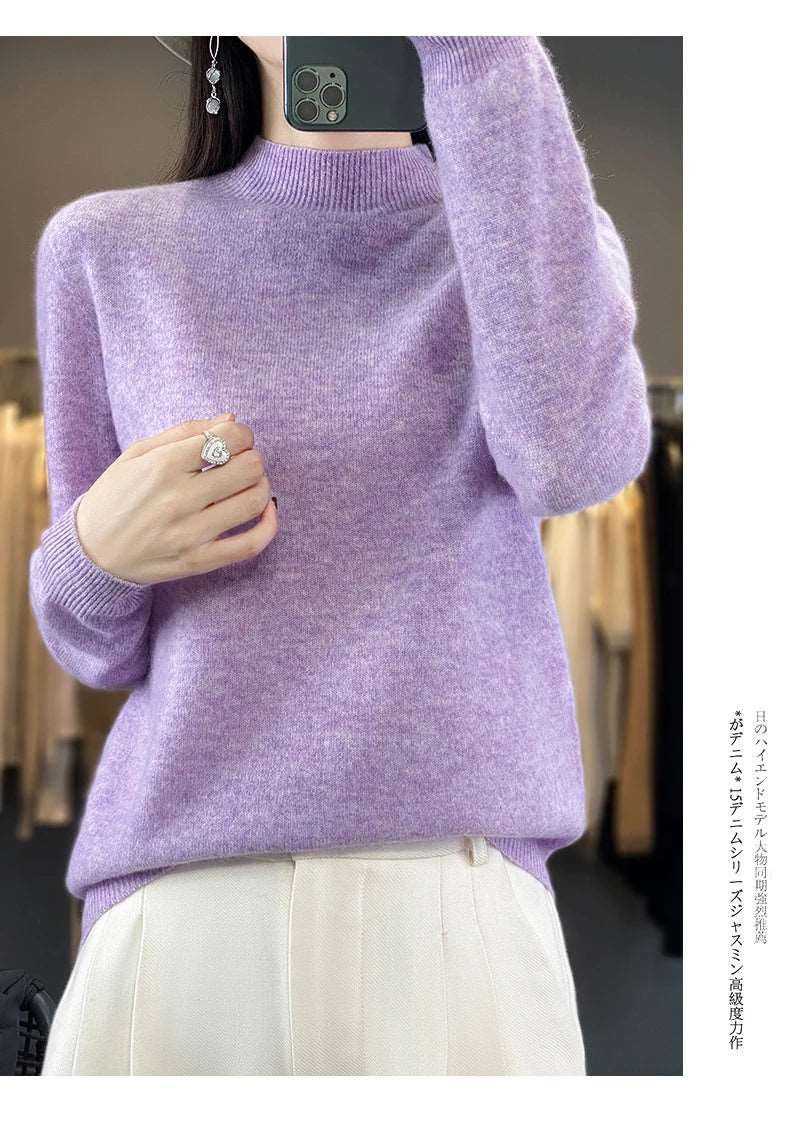 100% Merino Wool Sweater Women Knitwear