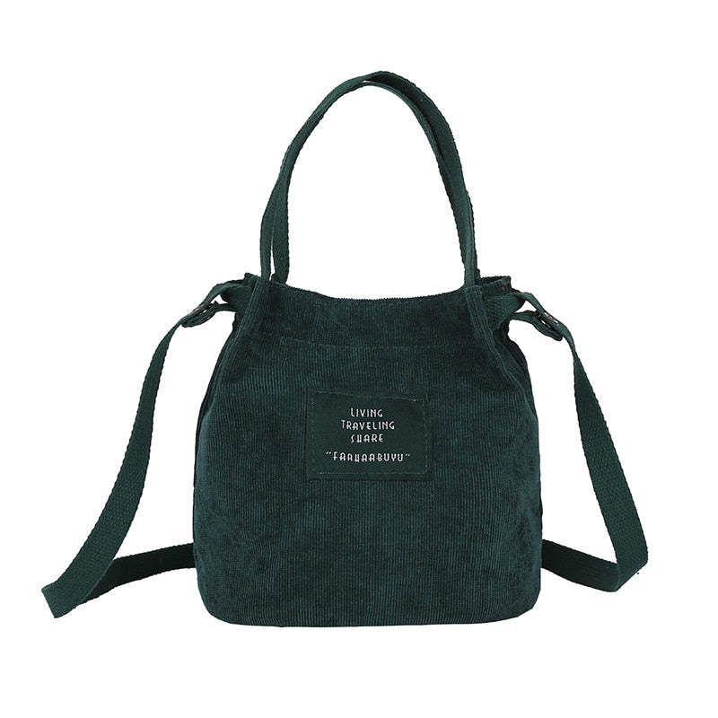 Women's Canvas Casual Tote Bag Dark Green C