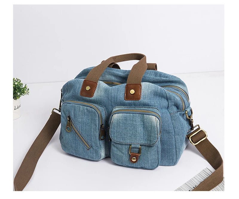 Light dark Blue Denim Handbag