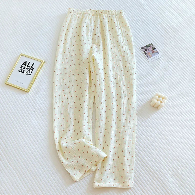Cotton Crepe Loose lounge pyjama bottoms 02
