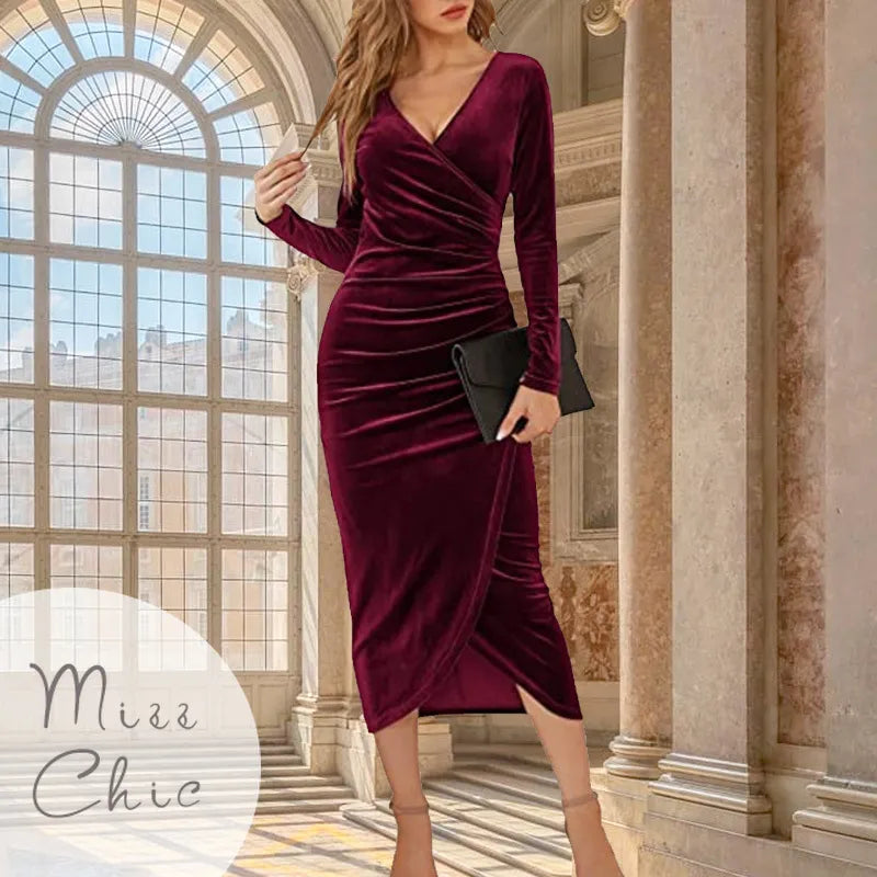 Velvet Bodycon Midi Dress