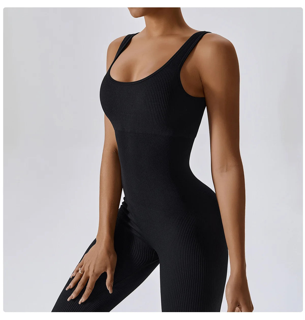 Seamless One Piece Ribbed Workout yoga bodysuit