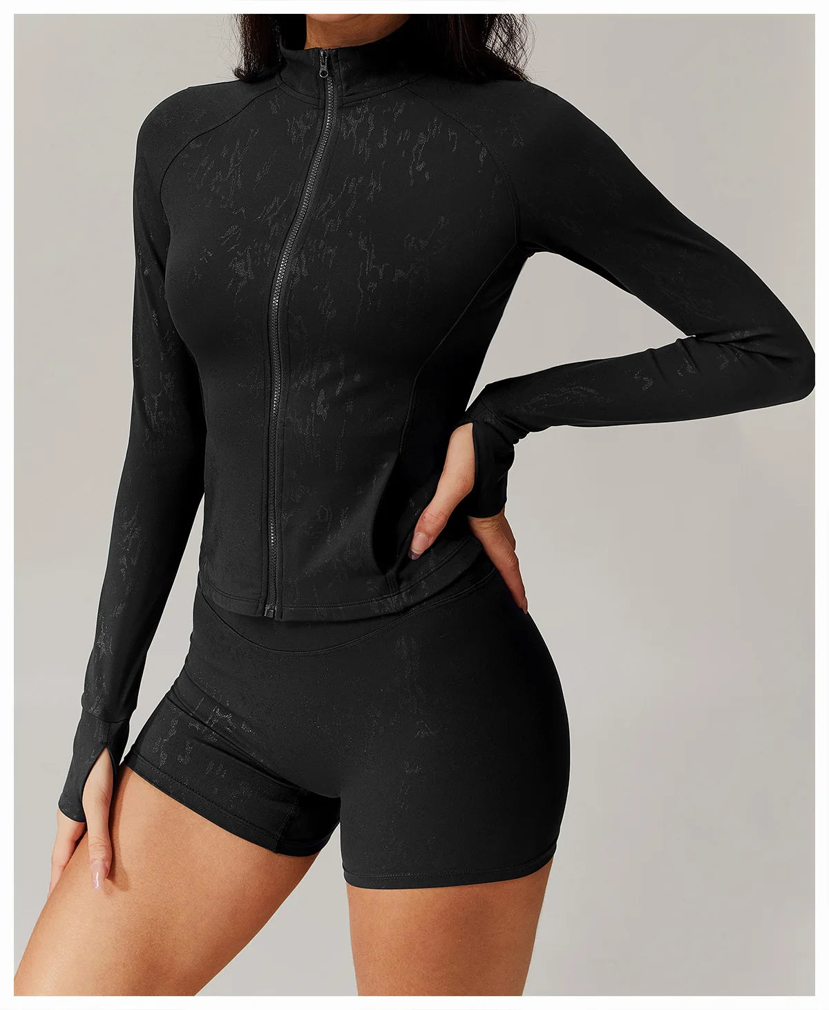 Zipper Long Sleeve Gym Workout Quick Dry Fitness Jacket