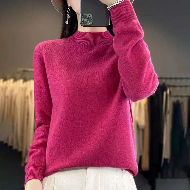 100% Merino Wool Sweater Women Knitwear