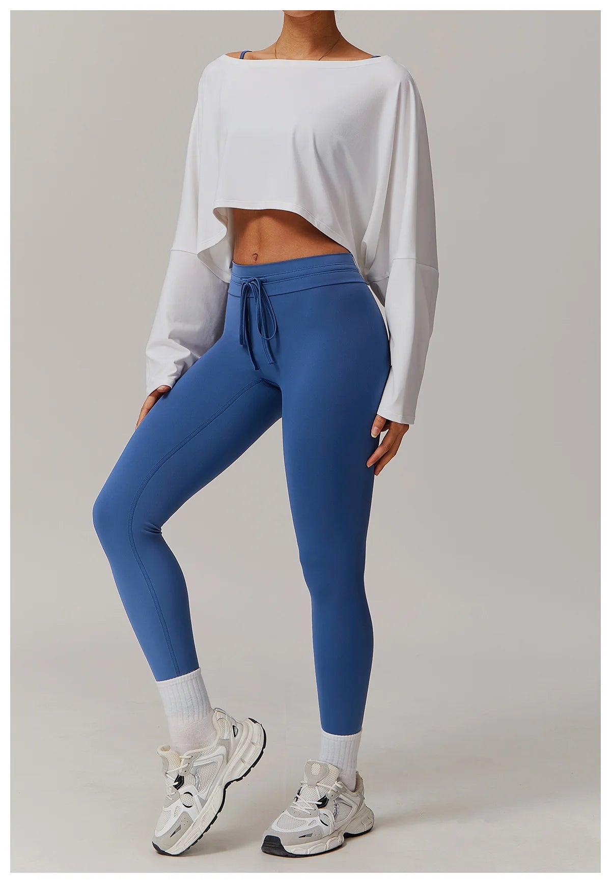 Long Sleeve off Shoulder Bat Sleeve Gym Yoga top