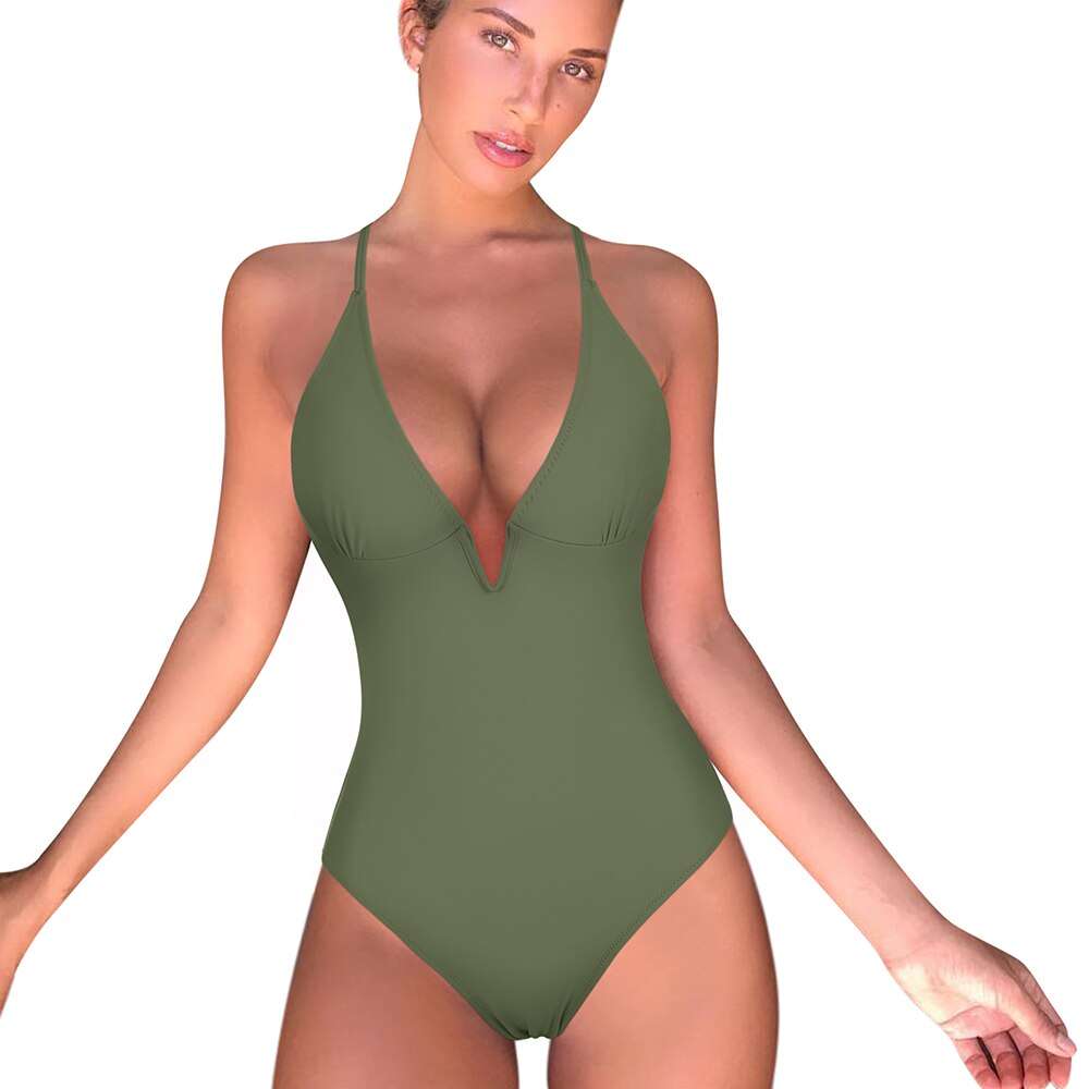 One Piece Plunge Swimsuit B5136AG