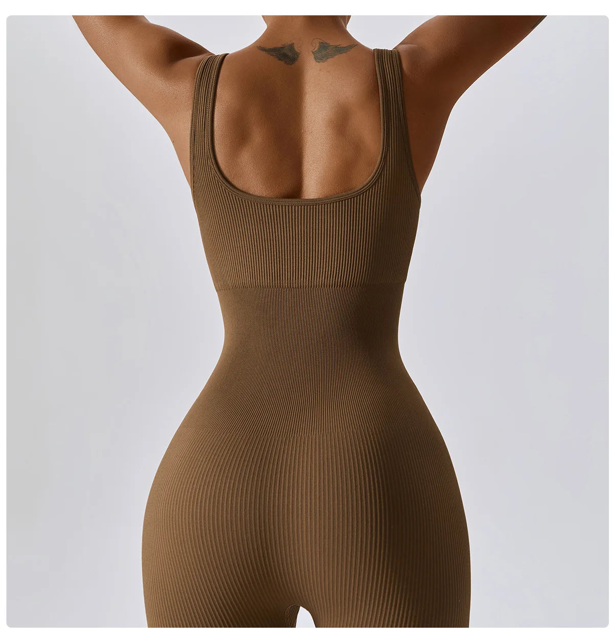Seamless One Piece Ribbed Workout yoga bodysuit