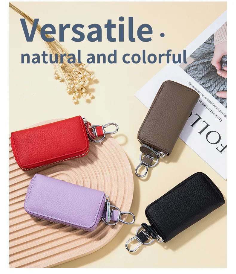 Multifunctional Zipper leather Key Case