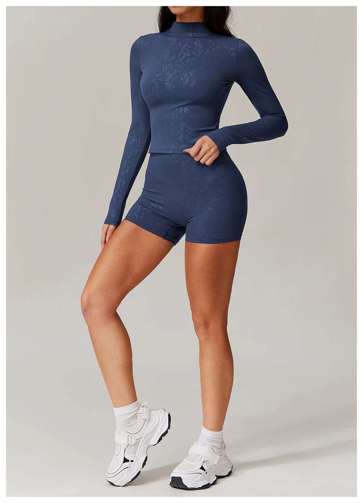 Printed Long Sleeved Sports Workout Top