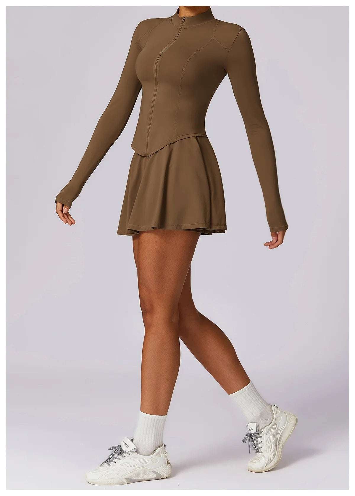 Long Sleeve Zipper Solid color Gym Workout jacket