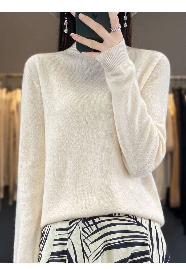 100% Merino Wool Sweater Women Knitwear