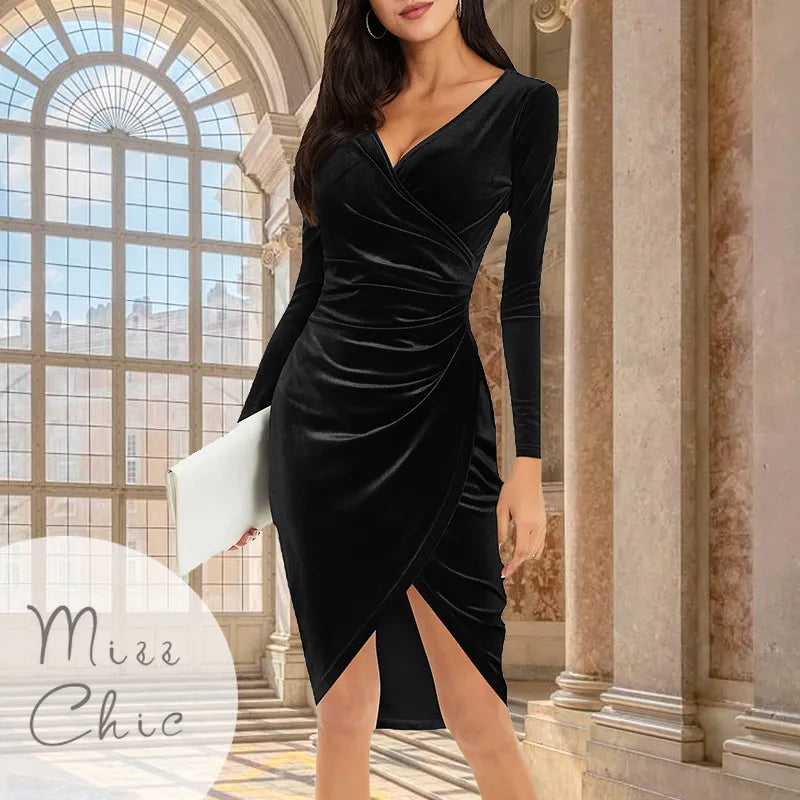 Velvet Bodycon Midi Dress