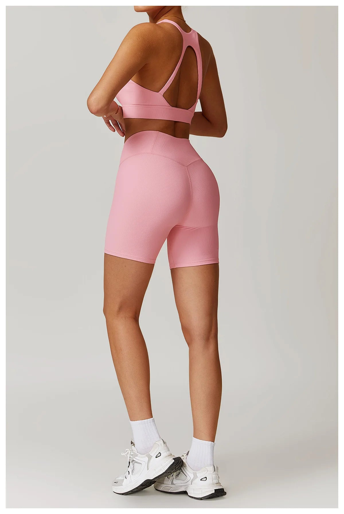 Ribbed Fitness Gym Workout Push Up Sports Bra & Leggings Set