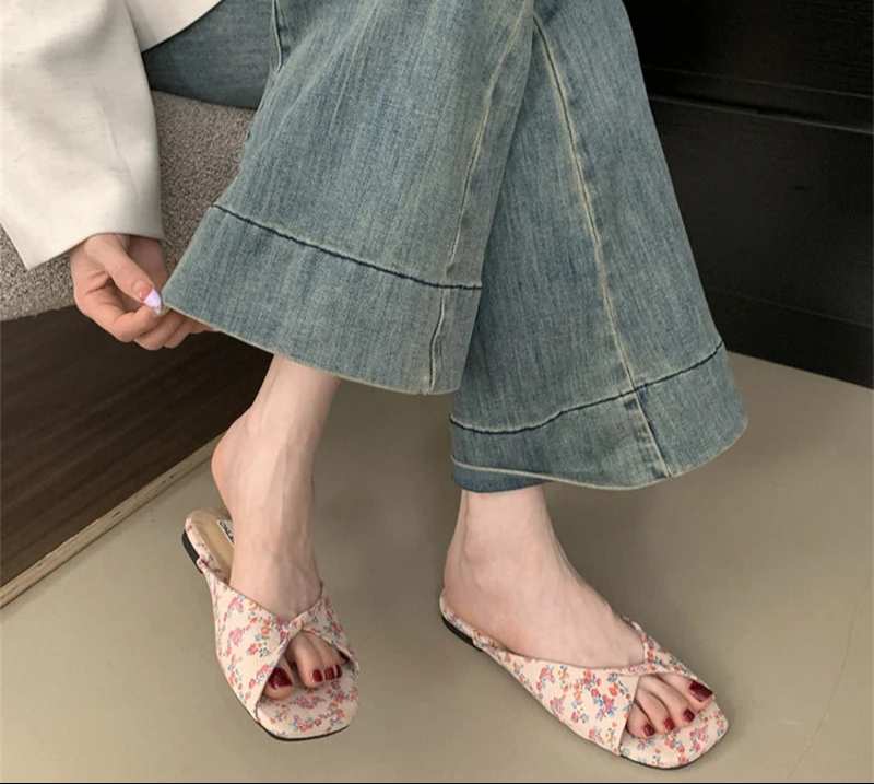 Open Toe pastel Color flat Sandals