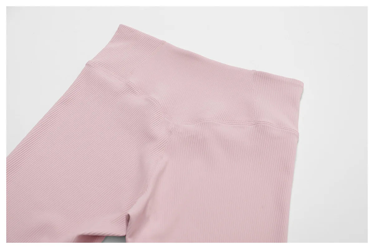 Ribbed Fitness Gym Workout Push Up Sports Bra & Leggings Set