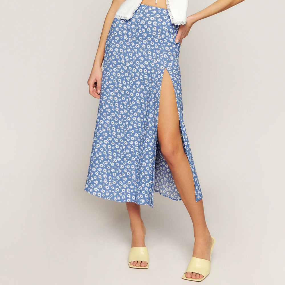 New Fashion vintage skirt Blue-3