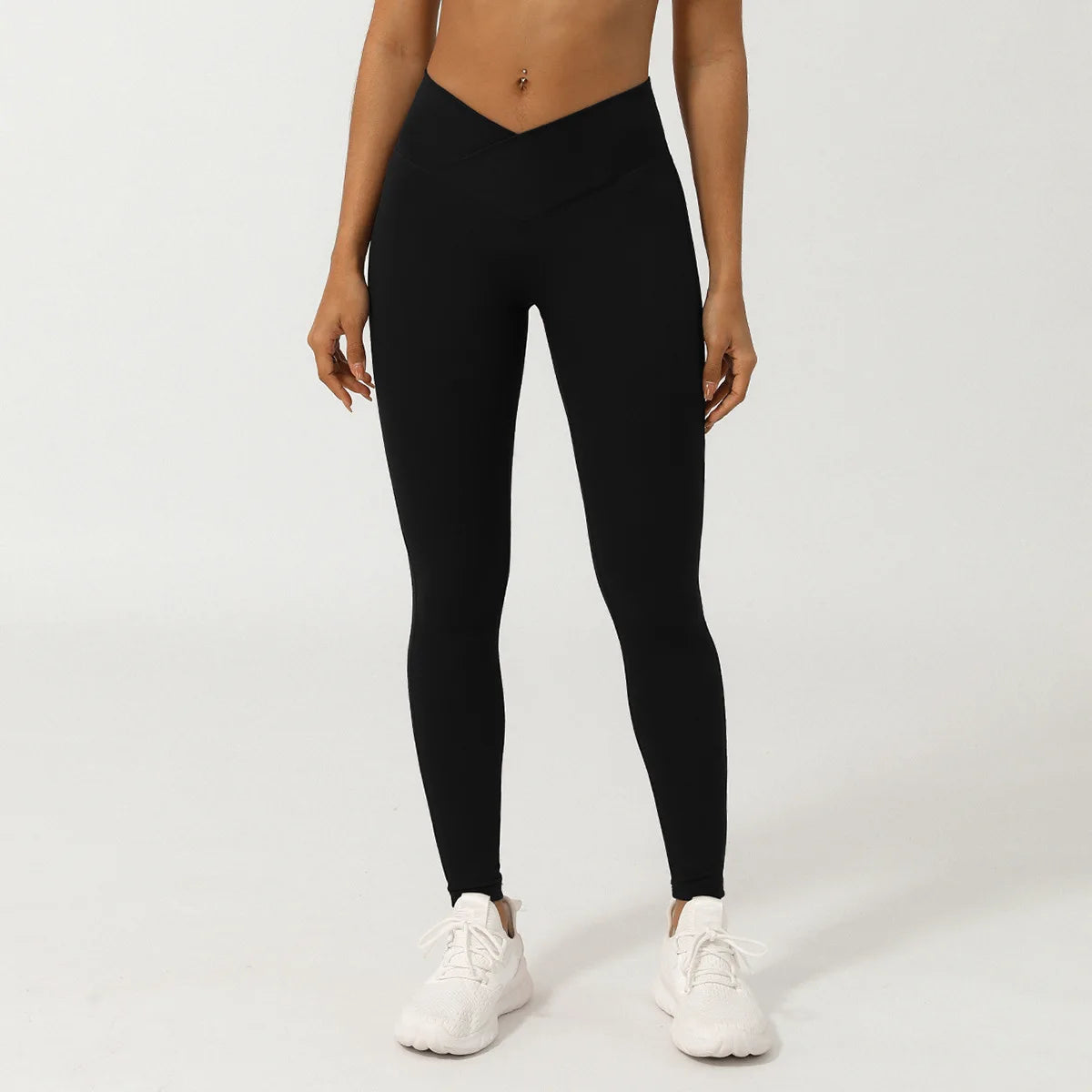 V-shaped Waist High Waist Fitness gym Leggings black