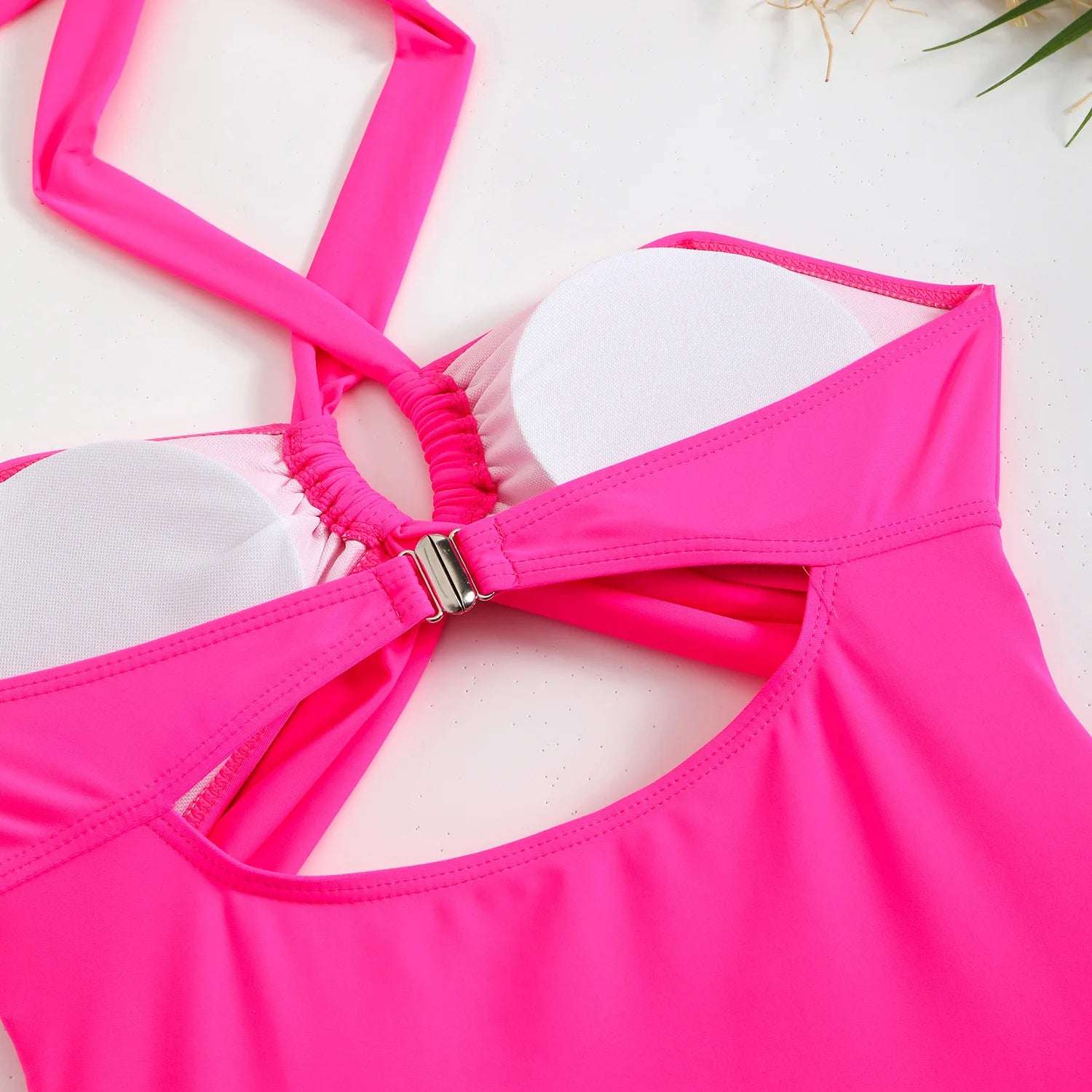 Hollow Out Push Up halter neck one piece swimsuit