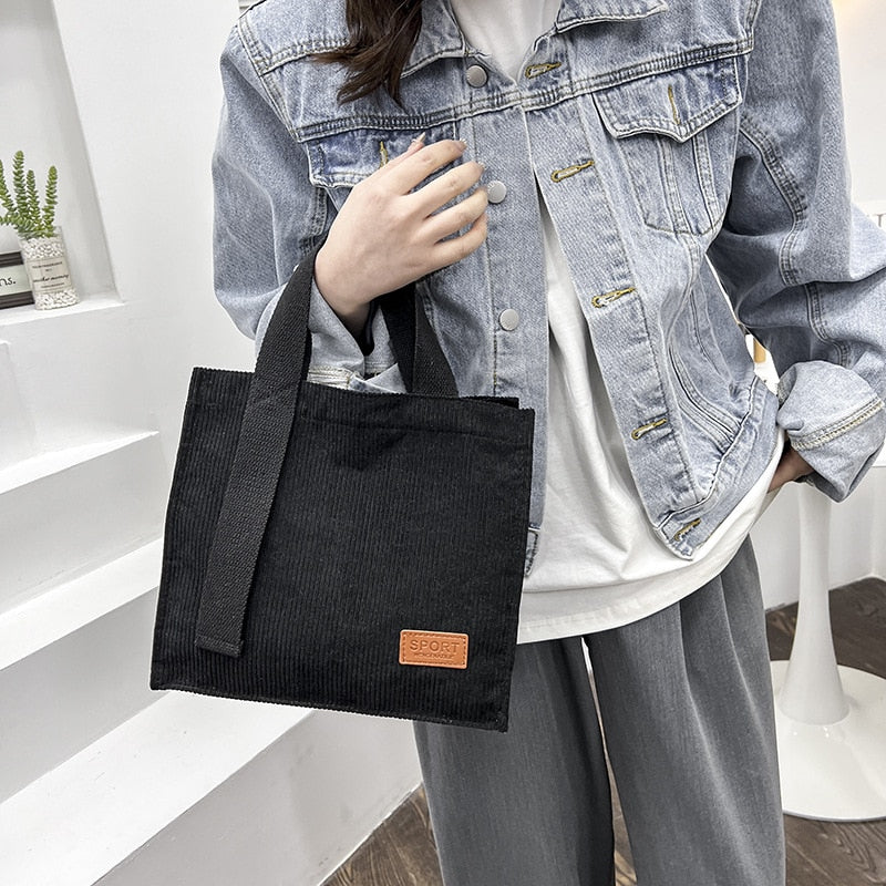 Women's Canvas Casual Tote Bag Black B