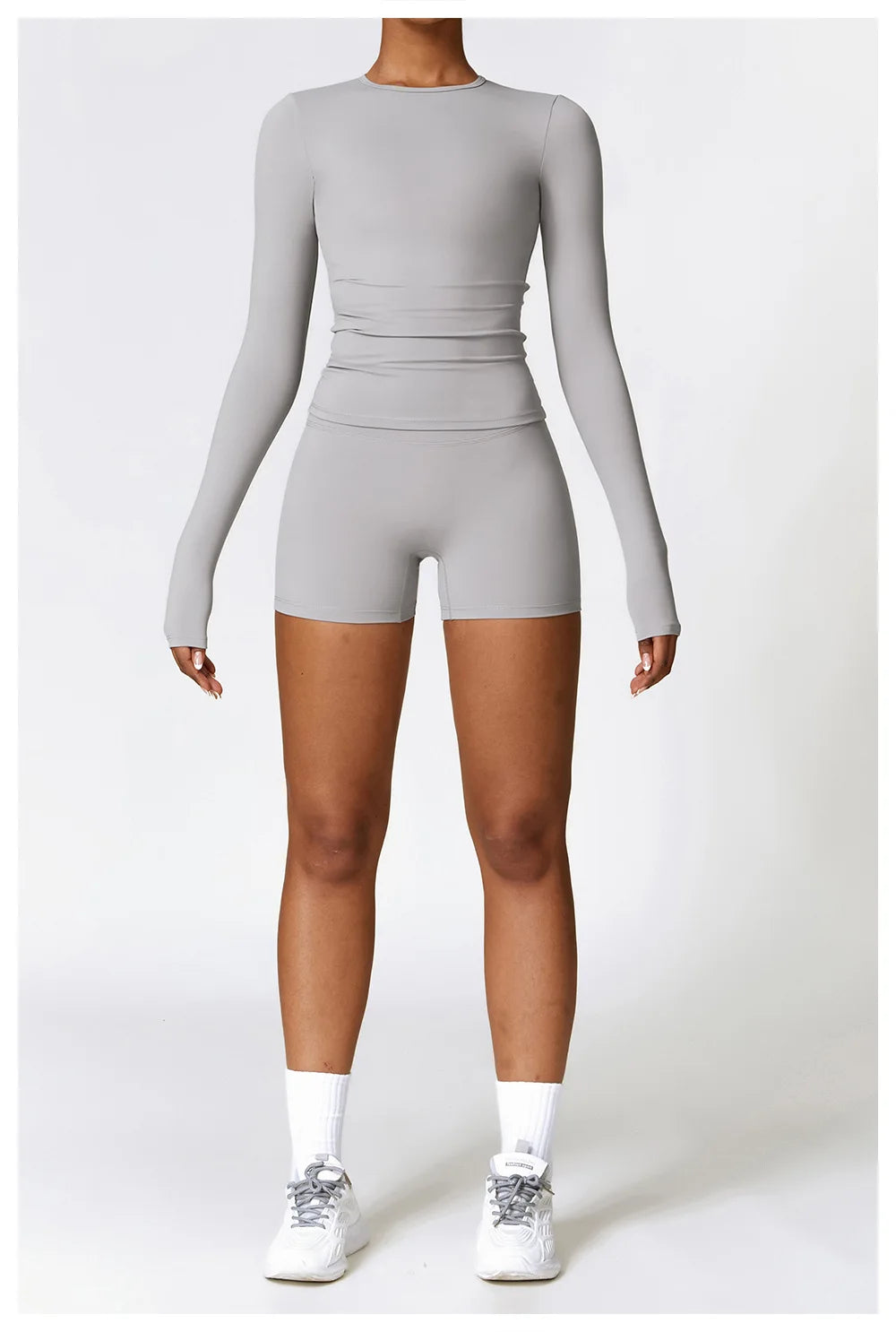 Long Sleeve round neck Running Fitness Gym crop top