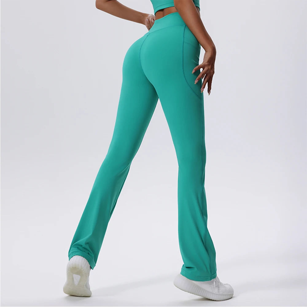 High Waist Elastic Breathable Yoga Leggings Turquoise