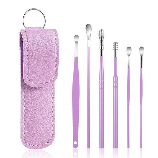 6 piece set Ear Cleaning Tools C-Purple spoon
