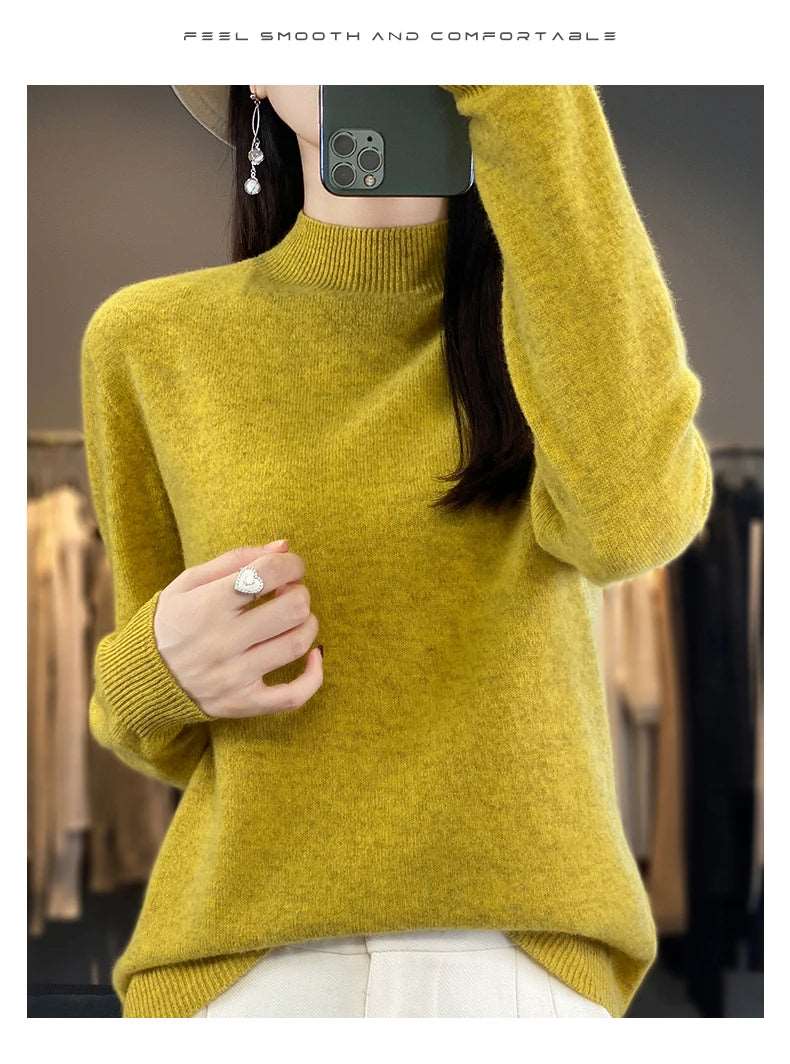 100% Merino Wool Sweater Women Knitwear