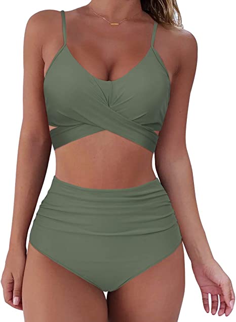 New High Waist Push Up Brazilian Bathing Suits B4087AG