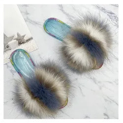 Furry Pom Pom Slipper Sandals