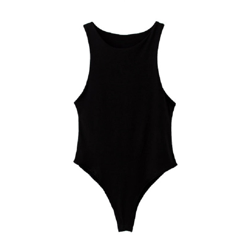 Women casual Sexy Slim beach bodysuit Black