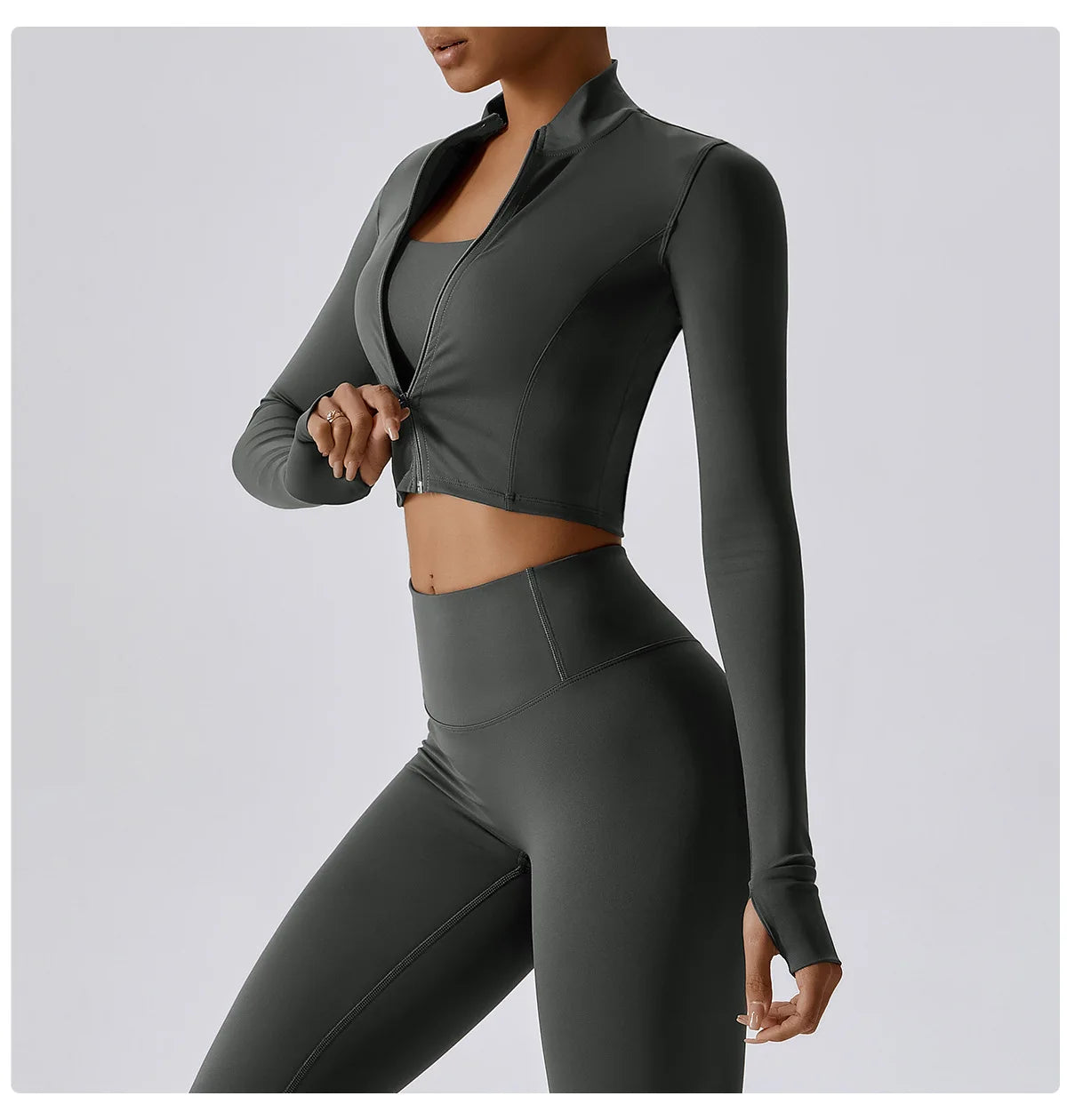 Zipper Long Sleeve Quick Drying Yoga Jacket