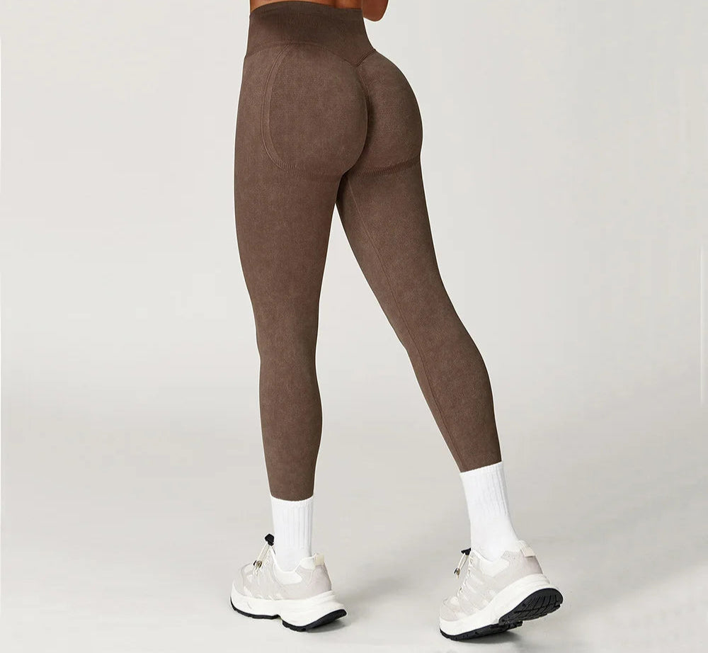 Seamless Yoga Sports High Waist Ribbed Gym leggings