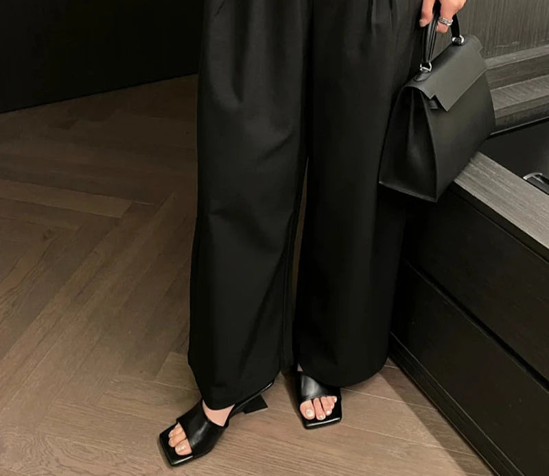 Wedges Heel Square Toe Slip On Sandals