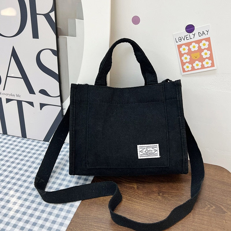 Women's Canvas Casual Tote Bag Black