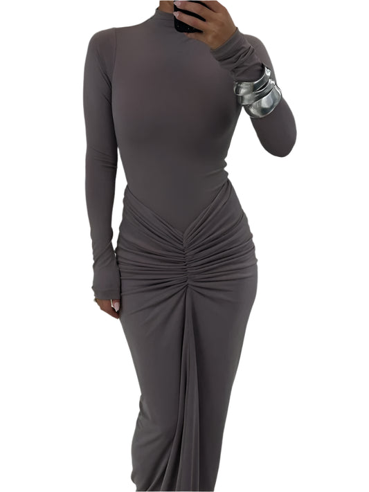 Turtleneck Ruched bodycon Dress