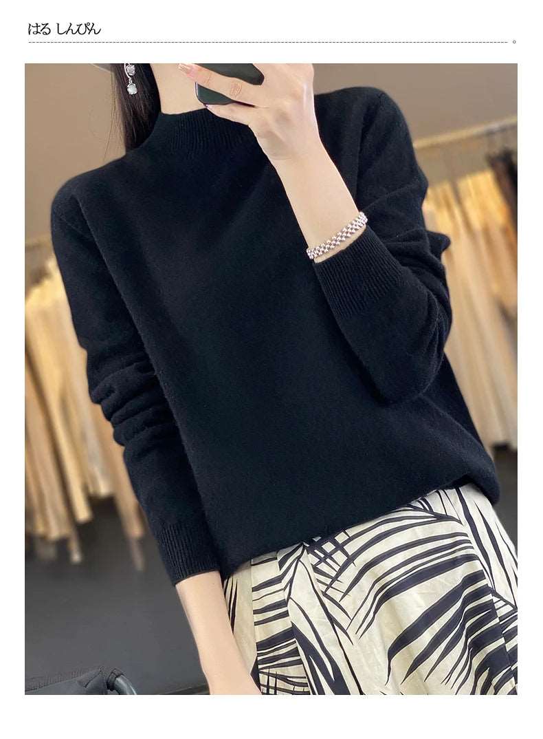 100% Merino Wool Sweater Women Knitwear