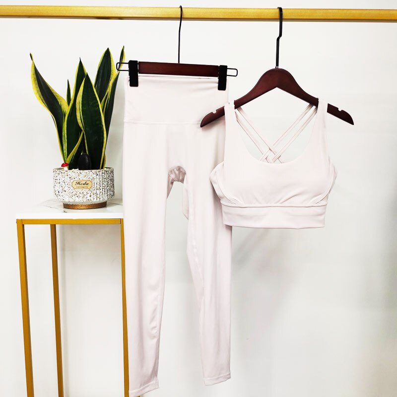 Noble Western Active Wear Women Yoga Set Sand Color Set