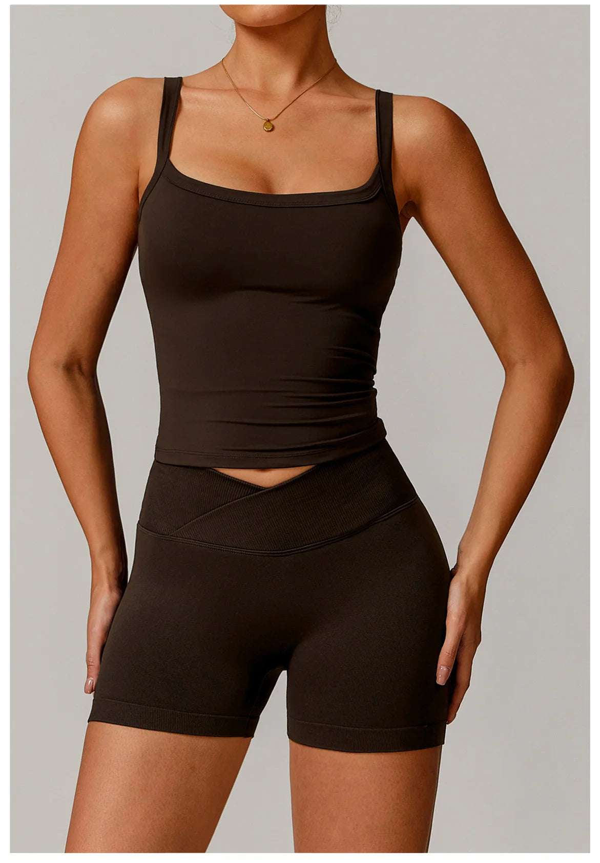 Push Up square neck Sports gym Top